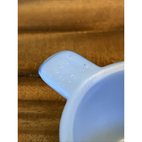 Vintage Delphite Blue Milk Glass 1/3 Cup Measuring Tab Handle - Picture 3 of 10